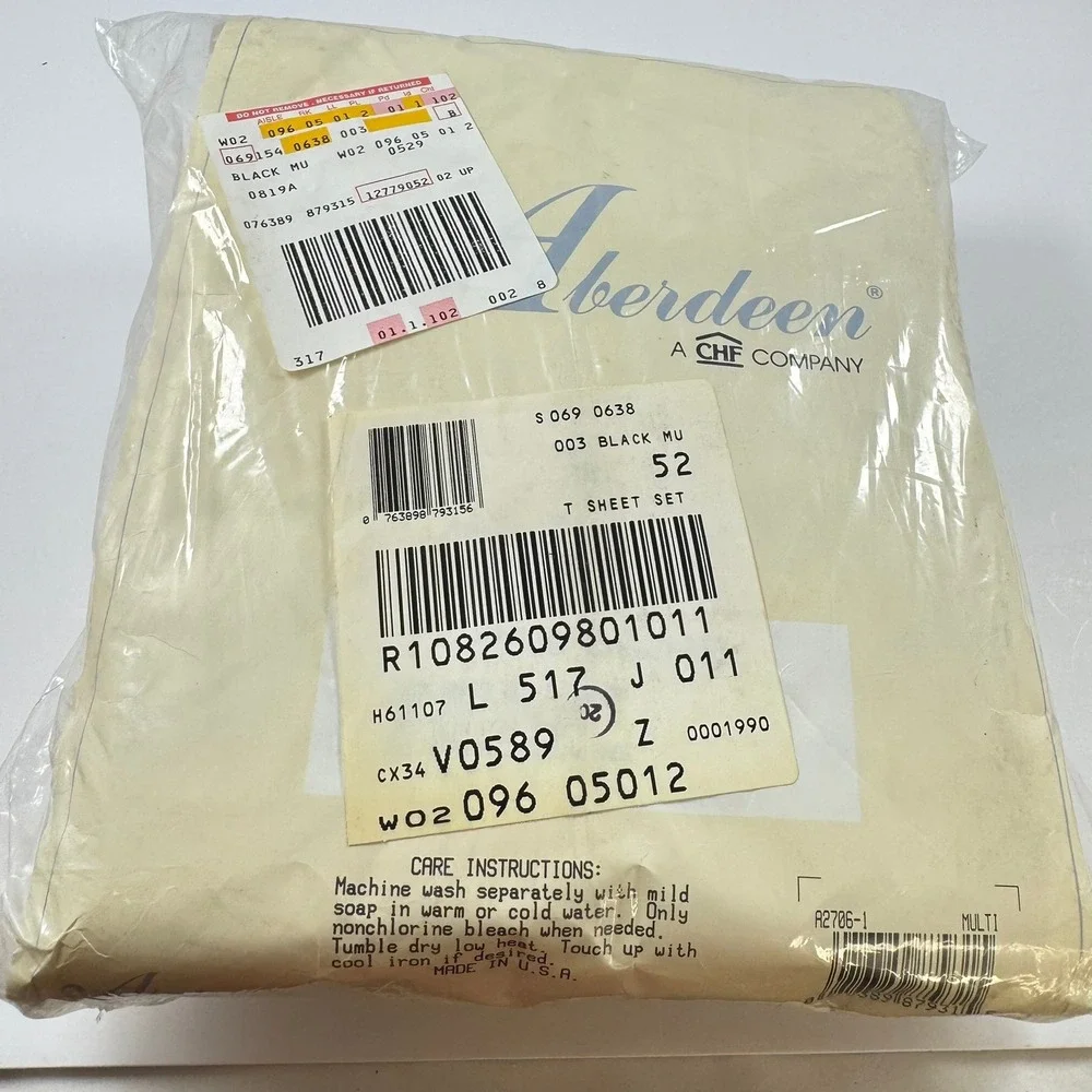 VTG Aberdeen Cascade Twin Sheet 3pc Floral Made in USA New Open Box Cottagecore